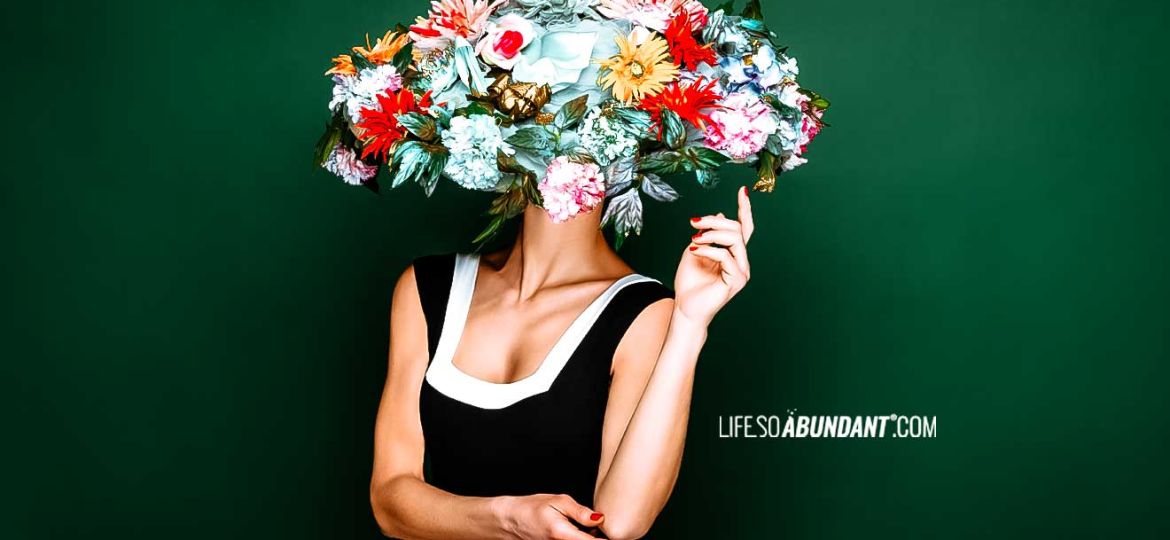 Positive Psychology - Elegant Woman Wearing Wide Brimmed Floral Hat - Life So Abundant®