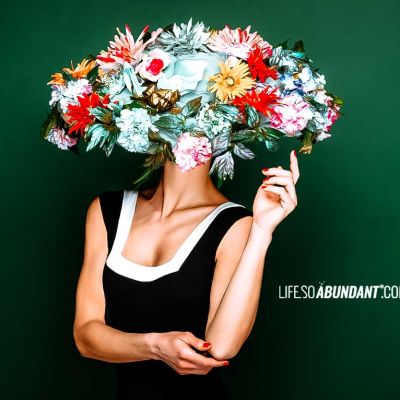 Positive Psychology - Elegant Woman Wearing Wide Brimmed Floral Hat - Life So Abundant®