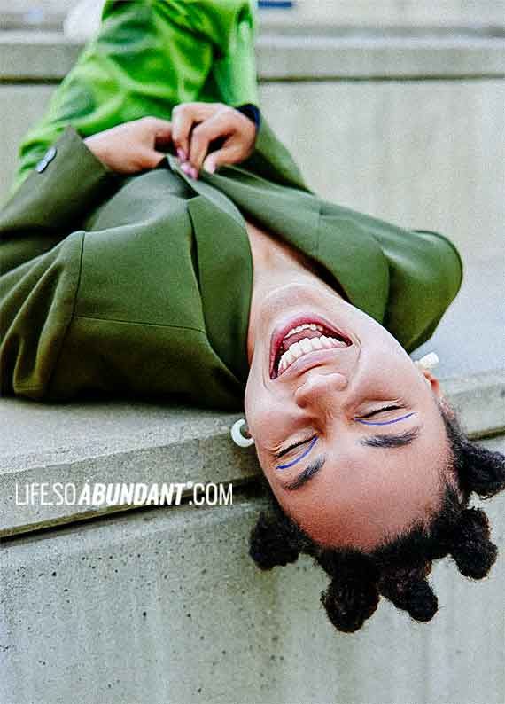 Self Care - Overjoyed Fashionable Young Woman with Trendy Hair - Life So Abundant®